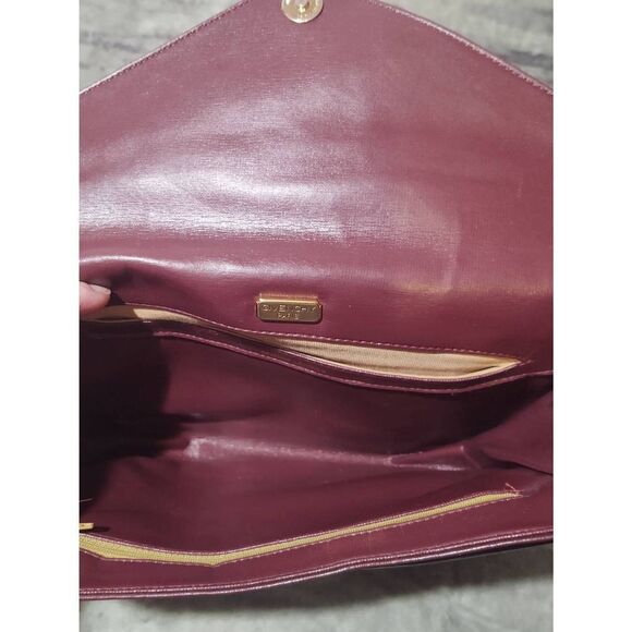 VTG Givenchy SAC A MAIN 80s Maroon Leather Envelope Crossbody Shoulder Bag Purse - Picture 5 of 6